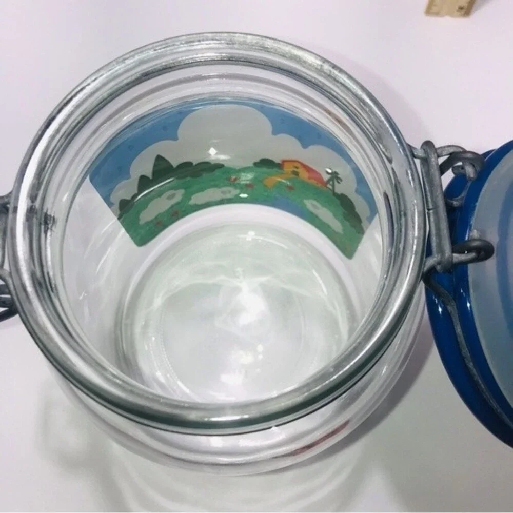 Anchor Hocking Vintage Glass Storage Container Bail Hinge Lid Farmhouse 1982